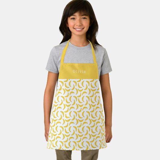 Personalised Yellow Banana Pattern Apron. エプロン (インサイチュ)