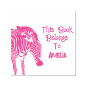 Personalised Zebra This Book Belongs To セルフインキングスタンプ (デザイン)