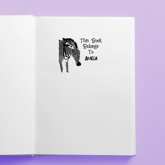 Personalised Zebra This Book Belongs To セルフインキングスタンプ