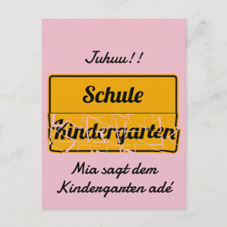 personalisierbar Einschulung mit Schultasche ポストカード
