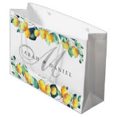 Personalisierbar Elegant Toscana Wedding ラージペーパーバッグ (正面アングル)