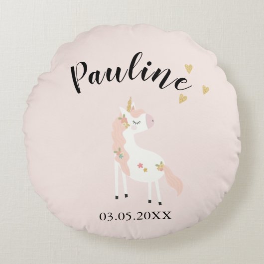 Personalisierbar Geburt ラウンドクッション (正面)