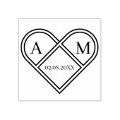 Personalisierbar Monogramm Herz ラバースタンプ (インプリント)