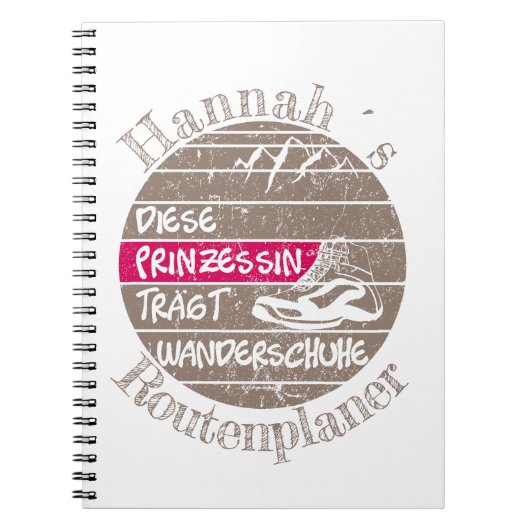 personalisierbar Name Prinzessin Wanderschuhe ノートブック (正面)