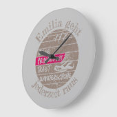 personalisierbar Name Prinzessin Wanderschuhe ラージ壁時計 (傾斜)