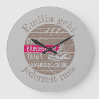 personalisierbar Name Prinzessin Wanderschuhe ラージ壁時計