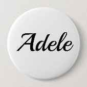 personalisierbar Vorname Adele schwarz weiß 缶バッジ (正面)