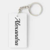 personalisierbar Vorname Alexandra schwarz weiß キーホルダー (裏面)