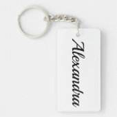 personalisierbar Vorname Alexandra schwarz weiß キーホルダー (正面)