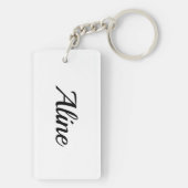 personalisierbar Vorname Aline schwarz weiß キーホルダー (裏面)