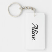 personalisierbar Vorname Aline schwarz weiß キーホルダー (正面)