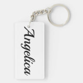 personalisierbar Vorname Angelica schwarz weibs キーホルダー (裏面)