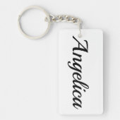 personalisierbar Vorname Angelica schwarz weibs キーホルダー (正面)