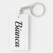 personalisierbar Vorname Bianca schwarz weiß キーホルダー (裏面)
