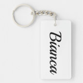 personalisierbar Vorname Bianca schwarz weiß キーホルダー (正面)