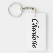 personalisierbar Vorname Charlotte schwarz weiß キーホルダー (正面)