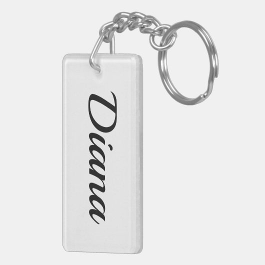 personalisierbar Vorname Diana schwarz weiß キーホルダー (裏面右)