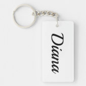 personalisierbar Vorname Diana schwarz weiß キーホルダー (正面)