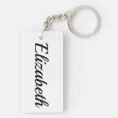 personalisierbar Vorname Elizabeth schwarz weiß キーホルダー (裏面)