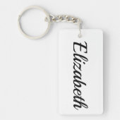 personalisierbar Vorname Elizabeth schwarz weiß キーホルダー (正面)