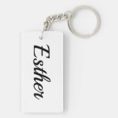 personalisierbar Vorname Esther schwarz weiß キーホルダー (裏面)