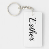 personalisierbar Vorname Esther schwarz weiß キーホルダー (正面)