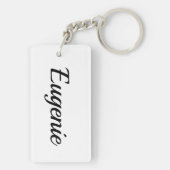 personalisierbar Vorname Eugenie schwarz weiß キーホルダー (裏面)