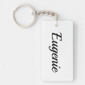 personalisierbar Vorname Eugenie schwarz weiß キーホルダー (正面)