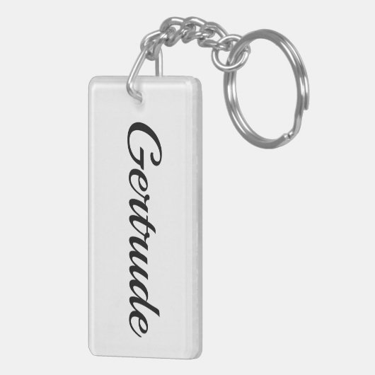 personalisierbar Vorname Gertrude schwarz weiß キーホルダー (裏面右)