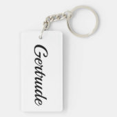personalisierbar Vorname Gertrude schwarz weiß キーホルダー (裏面)