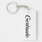 personalisierbar Vorname Gertrude schwarz weiß キーホルダー (正面)