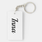 personalisierbar Vorname Inna schwarz weiß キーホルダー (裏面)