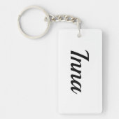 personalisierbar Vorname Inna schwarz weiß キーホルダー (正面)