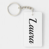 personalisierbar Vorname Laura schwarz weiß キーホルダー (正面)