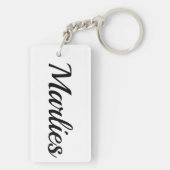 personalisierbar Vorname Marlies schwarz weiß キーホルダー (裏面)