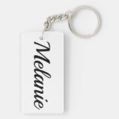 personalisierbar Vorname Melanie schwarz weiß キーホルダー (裏面)