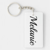 personalisierbar Vorname Melanie schwarz weiß キーホルダー (正面)