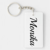 personalisierbar Vorname Monika schwarz weiß キーホルダー (正面)