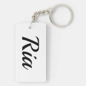 personalisierbar Vorname Ria schwarz weiß キーホルダー (裏面)