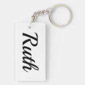 personalisierbar Vorname Ruth schwarz weiß キーホルダー (裏面)