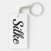 personalisierbar Vorname Silke schwarz weibs キーホルダー (裏面)
