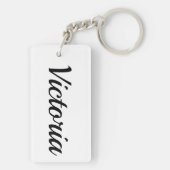 personalisierbar Vorname Victoria schwarz weiß キーホルダー (裏面)