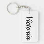 personalisierbar Vorname Victoria schwarz weiß キーホルダー (正面)