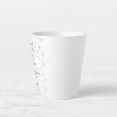 Personalisierbare Baby Geburtstafel mit Elefant カフェラテマグ (正面)
