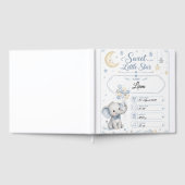 Personalisierbare Baby Geburtstafel mit Elefant ゲストブック (全面)
