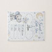 Personalisierbare Baby Geburtstafel mit Elefant  ジグソーパズル (横)
