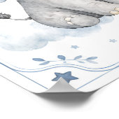 Personalisierbare Baby Geburtstafel mit Elefant ポスター (角)