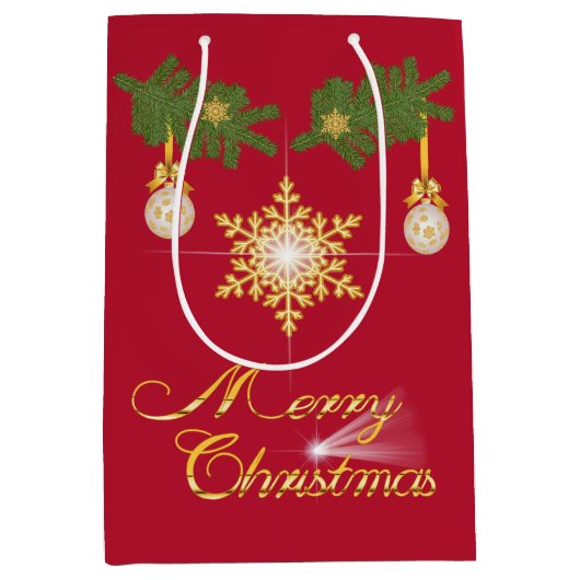 personalisierbare Geschenktüte für Weihnachten ミディアムペーパーバッグ (正面)