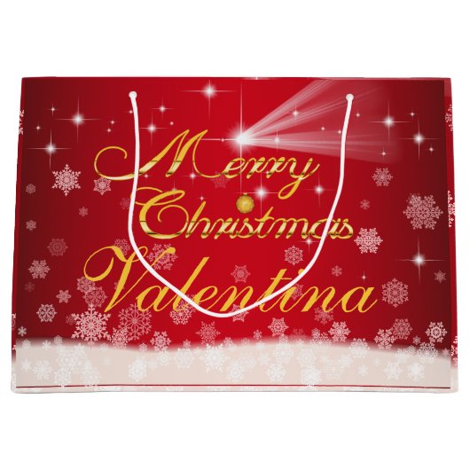 personalisierbare Geschenktüte für Weihnachten ラージペーパーバッグ (正面)