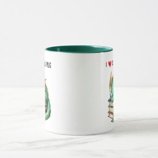 Personalisierbare "I love Dragons & Books" マグカップ (中央)